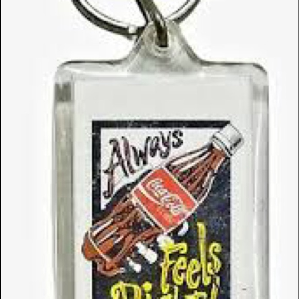 Coca-Cola Keychain Always Feels Right Advertising Logo Plastic Vintage 80s